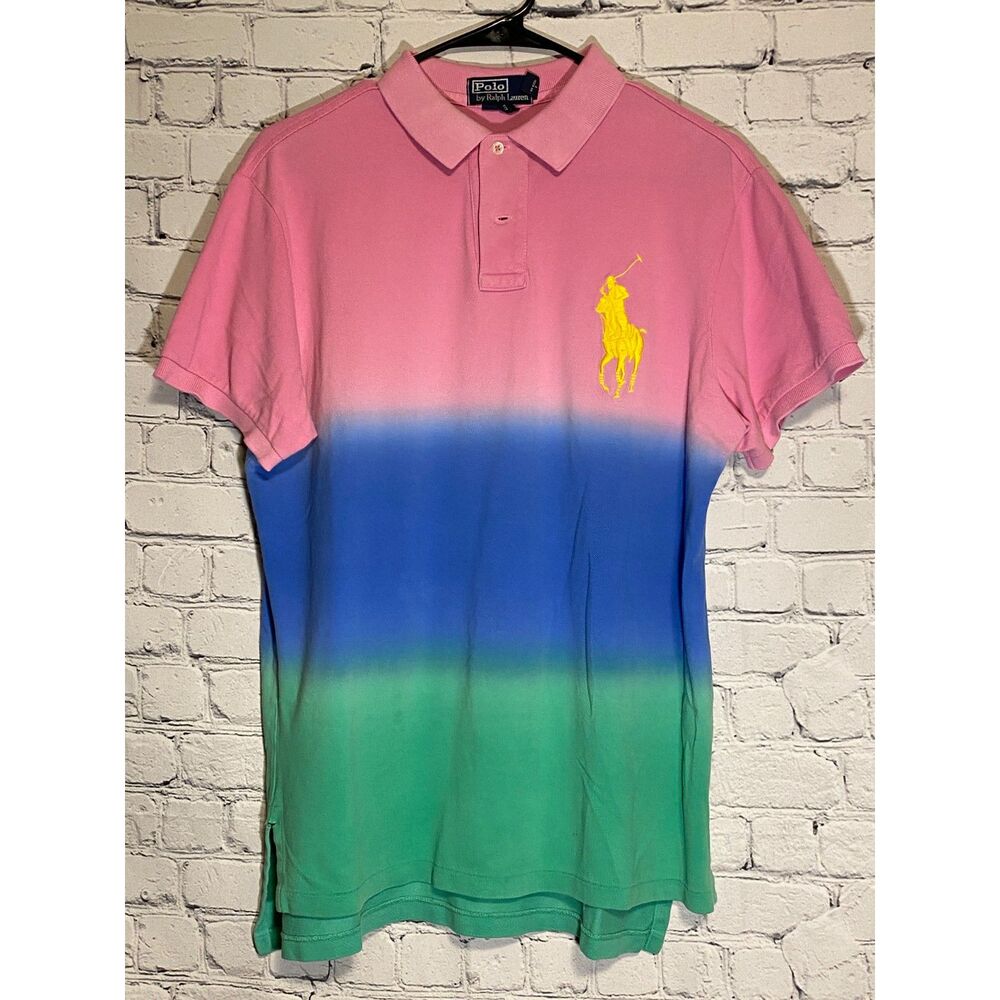Polo by Ralph Lauren Men's Polo Shirt Size M MultiColor Large Yellow Logo